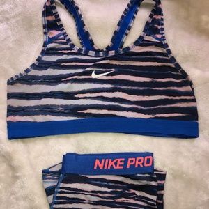Nike Pro and sports bra set